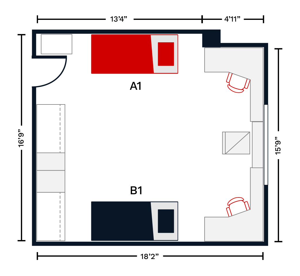 Harper Super Double Room Floor Plan