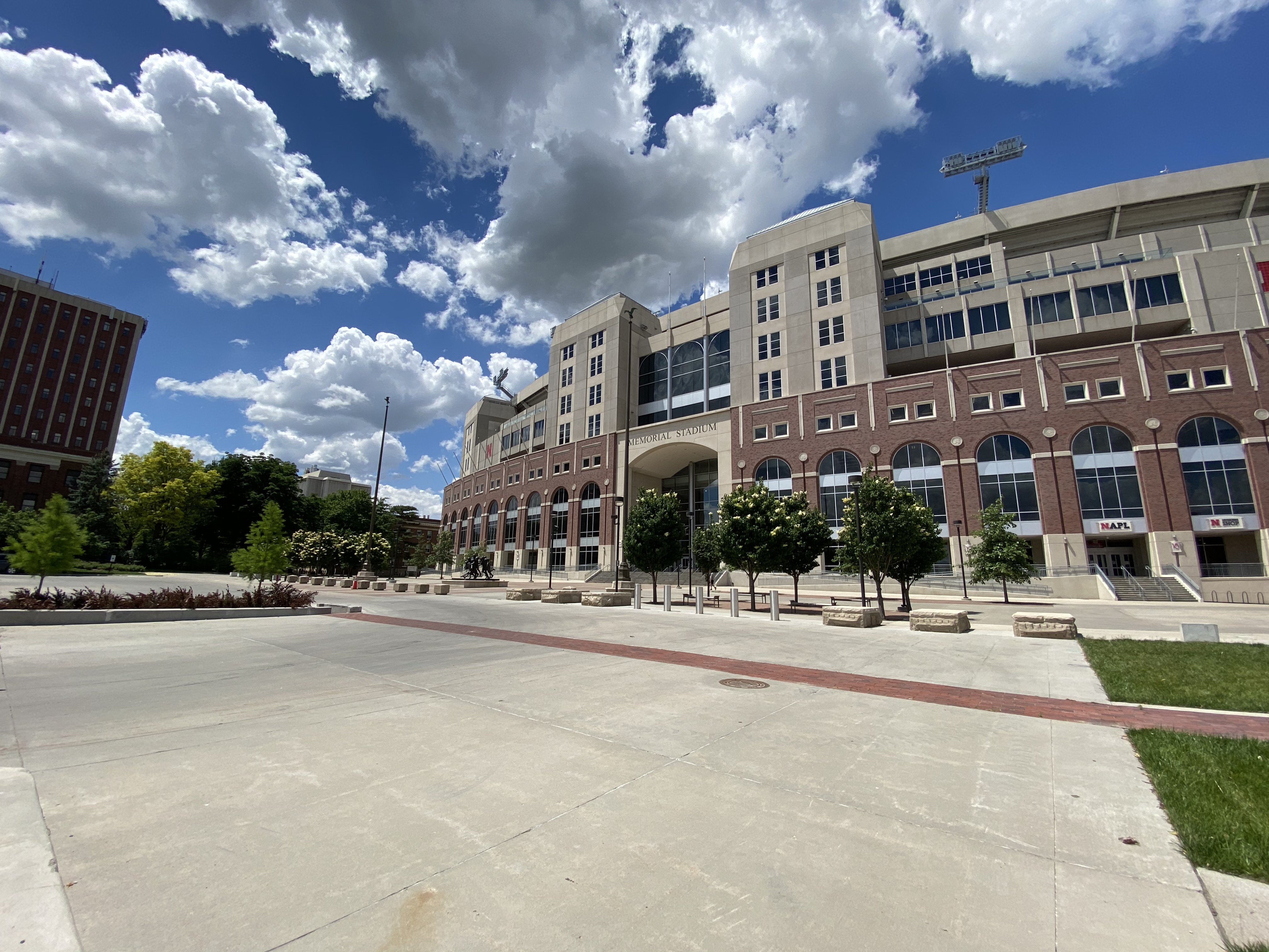 Sunny day outside of Memorial Stadium in Lincoln, Nebraska.