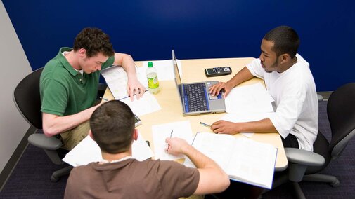 students studying