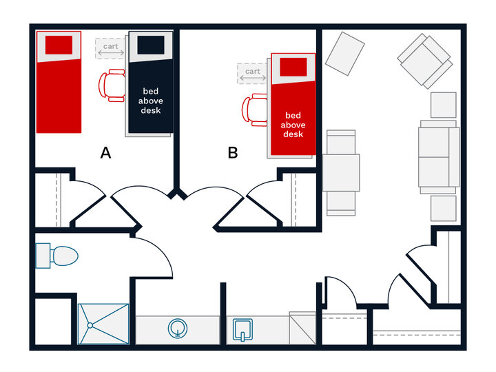 Double bedroom suite with living room