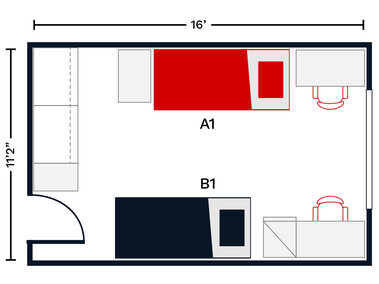Selleck Quadrangle Double Room Layout