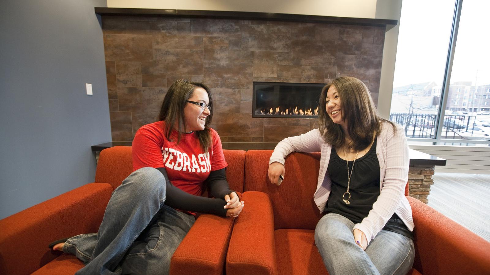 students in Abel Welcome Center