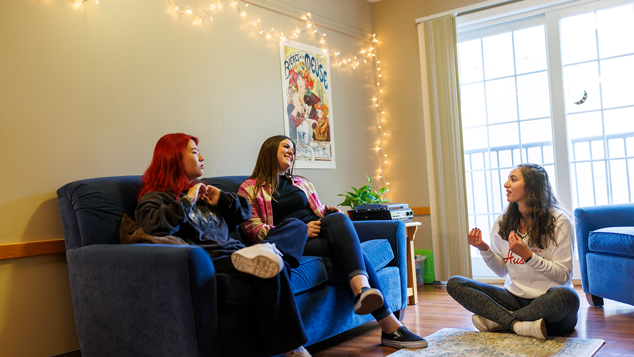 Village Students in Living Room Space